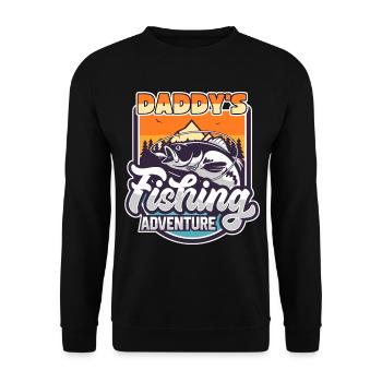Fishing, Fishing, Fishing, Adventure, Daddy Saying - Unisex Sweatshirt - black - Front - Alina (178cm) & Michal (187cm)