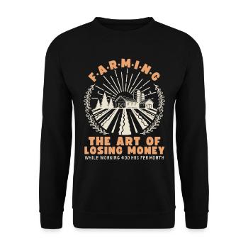 Farmer, farmer, farm, sarcastic saying - Unisex Sweatshirt - black - Front - Alina (178cm) & Michal (187cm)