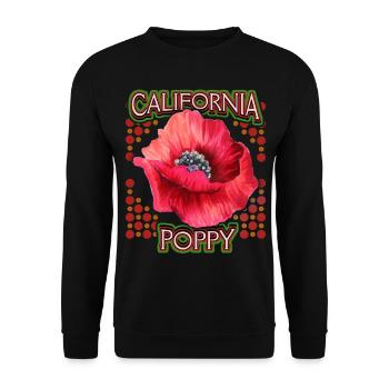Mohn, Kalifornische Mohnblume, California-Poppy - Unisex Pullover - Schwarz - Vorne - Alina (178cm) & Michal (187cm)