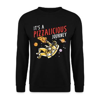Space Pizza Lover Astronaut Fast Food - Sweat-shirt Unisexe - noir - Devant - Alina (178cm) & Michal (187cm)