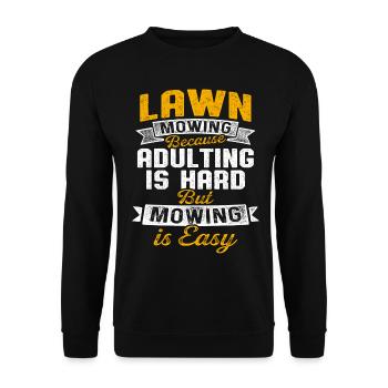 Lawn Mower Mowing Landscaping Landscaper - Unisex Sweatshirt - black - Front - Alina (178cm) & Michal (187cm)