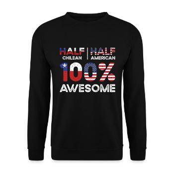 Half Chilean Chile American USA Citizenship - Unisex Sweatshirt - black - Front - Alina (178cm) & Michal (187cm)