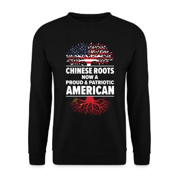Né chinois Chine États-Unis - Sweat-shirt Unisexe - noir - Devant - Alina (178cm) & Michal (187cm)