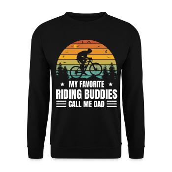 My favorite riding friends call me dad - Unisex Sweatshirt - black - Front - Alina (178cm) & Michal (187cm)