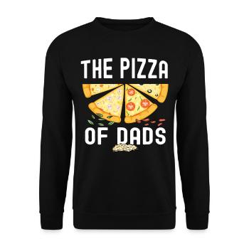 Die Pizza Der Besten Väter Vatertag Aller Zeiten - Unisex Pullover - Schwarz - Vorne - Alina (178cm) & Michal (187cm)