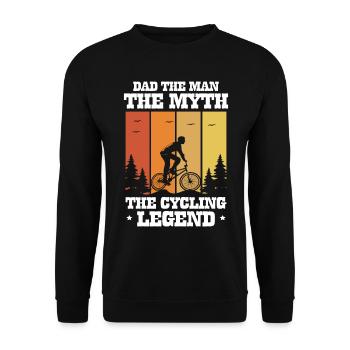 Dad, the man, the myth, the cycling legend, biker - Unisex Sweatshirt - black - Front - Alina (178cm) & Michal (187cm)