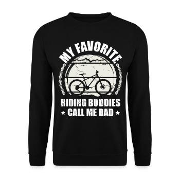My favorite riding friends call me dad - Unisex Sweatshirt - black - Front - Alina (178cm) & Michal (187cm)