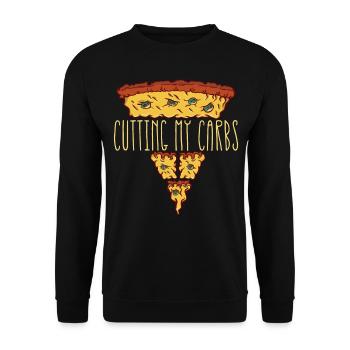 Couper mes glucides Pepperoni Pizza Eaters - Sweat-shirt Unisexe - noir - Devant - Alina (178cm) & Michal (187cm)