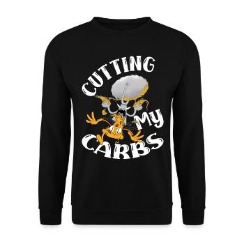 Cutting My Carbs Pepperoni Pizza Eaters - Unisex Sweatshirt - black - Front - Alina (178cm) & Michal (187cm)