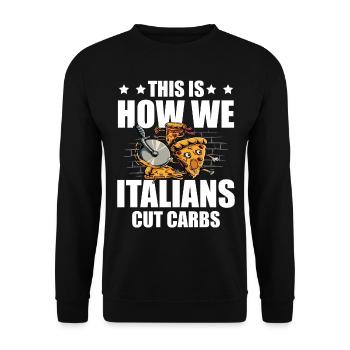 Pizza Eater Italian Food Cakes Cheese Pizza - Sweat-shirt Unisexe - noir - Devant - Alina (178cm) & Michal (187cm)