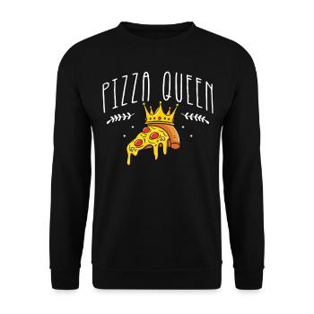 Pizza Queen Italian Food Cakes Cheese Pizza - Unisex Sweatshirt - black - Front - Alina (178cm) & Michal (187cm)
