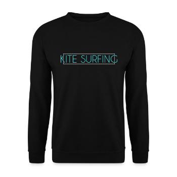Kite surfing Schriftzug - Unisex Pullover - Schwarz - Vorne - Alina (178cm) & Michal (187cm)