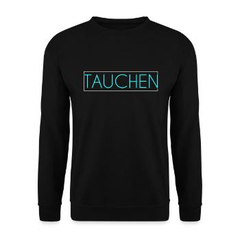 Tauchen Schriftzug - Unisex Pullover - Schwarz - Vorne - Alina (178cm) & Michal (187cm)