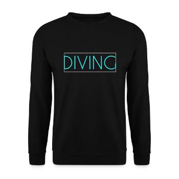 Tauchen Schriftzug - Unisex Pullover - Schwarz - Vorne - Alina (178cm) & Michal (187cm)