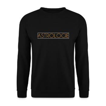 Astrologie Schriftzug - Unisex Pullover - Schwarz - Vorne - Alina (178cm) & Michal (187cm)