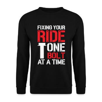 Automechaniker Auto-Motor-Reparatur - Unisex Pullover - Schwarz - Vorne - Alina (178cm) & Michal (187cm)