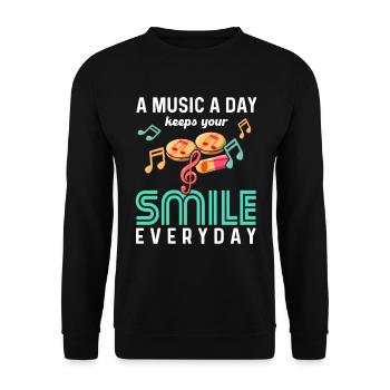 Beste Medizin Musik Selbstfürsorge Musikliebhaber - Unisex Pullover - Schwarz - Vorne - Alina (178cm) & Michal (187cm)