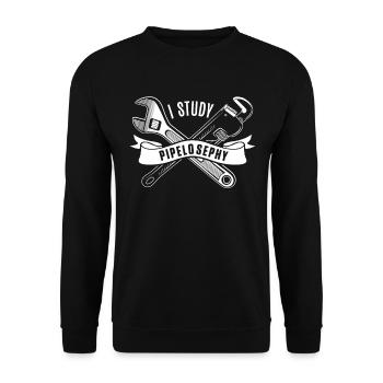 Plumber Plumbing Pipefitter Pipe Fitter - Unisex Sweatshirt - black - Front - Alina (178cm) & Michal (187cm)