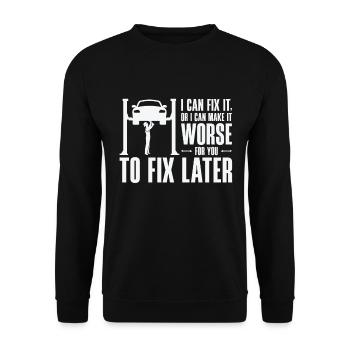 Car Mechanic Auto Engine Repair - Unisex Sweatshirt - black - Front - Alina (178cm) & Michal (187cm)