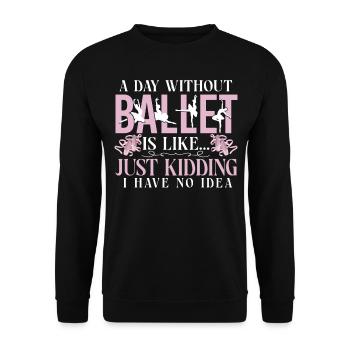 Ballet Dancer Dance Girl Ballerina - Unisex Pullover - Schwarz - Vorne - Alina (178cm) & Michal (187cm)