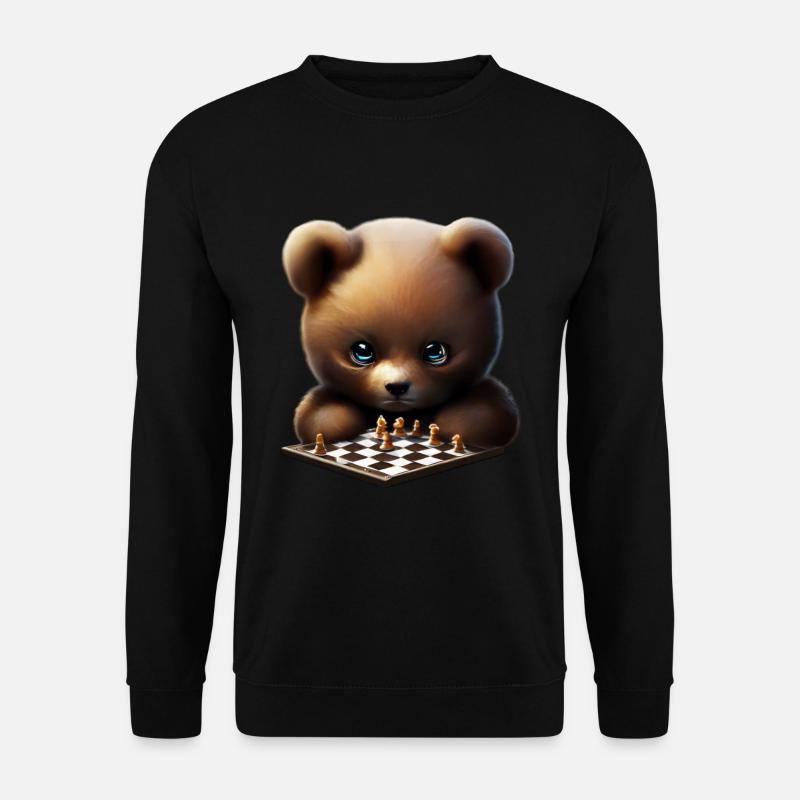 Bear playing chess - Unisex Sweatshirt - black