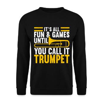 Posaune Trombone - Sweat-shirt Unisexe - noir - Devant - Alina (178cm) & Michal (187cm)