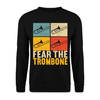 Posaune Trombone - Sweat-shirt Unisexe - noir - Devant - Alina (178cm) & Michal (187cm)