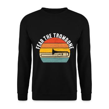 Posaune Trombone - Sweat-shirt Unisexe - noir - Devant - Alina (178cm) & Michal (187cm)