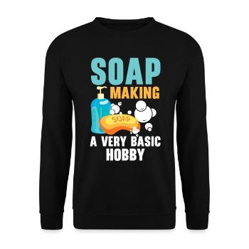 Soap making A very simple hobby Handgem - Unisex Sweatshirt - black - Front - Alina (178cm) & Michal (187cm)