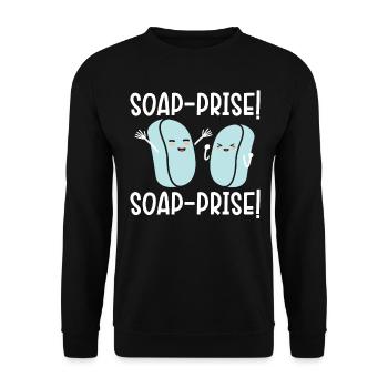 Soap pearl! Soap pearl! Soaping soap barley - Unisex Sweatshirt - black - Front - Alina (178cm) & Michal (187cm)
