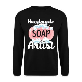 Handmade Soap Artist Soap Soap Cream - Unisex Sweatshirt - black - Front - Alina (178cm) & Michal (187cm)