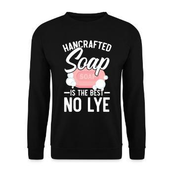 Handmade soap is the best - soap maker - Unisex Sweatshirt - black - Front - Alina (178cm) & Michal (187cm)