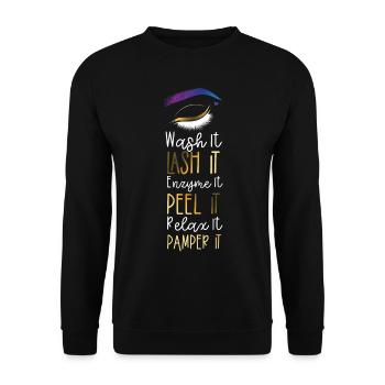 Soins de la peau d’esthéticienne agréée mignonne - Sweat-shirt Unisexe - noir - Devant - Alina (178cm) & Michal (187cm)