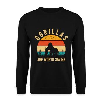 World Wildlife Day Gorilla Wildlife Animal - Unisex Sweatshirt - black - Front - Alina (178cm) & Michal (187cm)