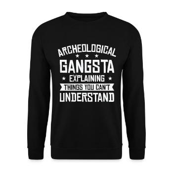 Archeology Gangsta Human History Science Artifacts - Unisex Sweatshirt - black - Front - Alina (178cm) & Michal (187cm)