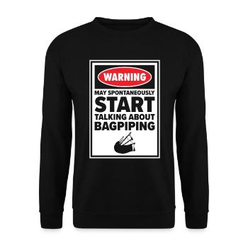 Funny Bagpiper Bagpiping Scotsman Musician - Unisex Sweatshirt - black - Front - Alina (178cm) & Michal (187cm)