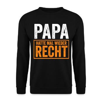 Vater Vatertag Papa - Unisex Pullover - Schwarz - Vorne - Alina (178cm) & Michal (187cm)