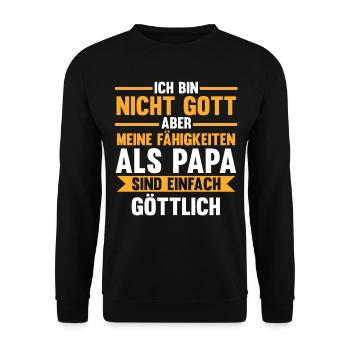 Vater Vatertag Papa - Unisex Pullover - Schwarz - Vorne - Alina (178cm) & Michal (187cm)
