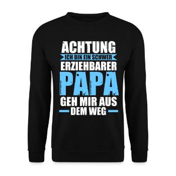 Vater Vatertag Papa - Unisex Pullover - Schwarz - Vorne - Alina (178cm) & Michal (187cm)