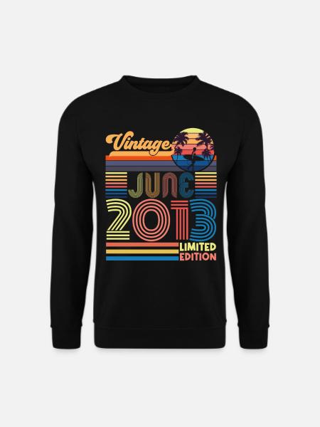 Geburtstag Juni 2013. Geschenk Juni 2013 Juni 2013 - Unisex Pullover - Schwarz