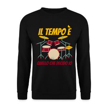 Il Tempo Quello Che Decido Io Strumento Rocknroll - Unisex Pullover - Schwarz - Vorne - Alina (178cm) & Michal (187cm)