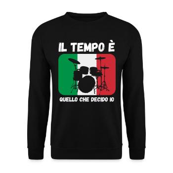 Il Tempo Quello Che Decido Io Strumento Italien - Unisex Pullover - Schwarz - Vorne - Alina (178cm) & Michal (187cm)