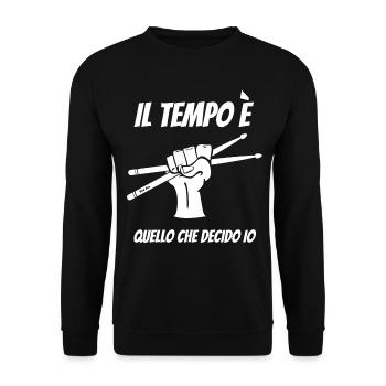 Il Tempo Quello Che Decido Io Strumento Drummstick - Unisex Pullover - Schwarz - Vorne - Alina (178cm) & Michal (187cm)