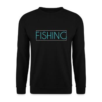 Angeln Schriftzug - Unisex Pullover - Schwarz - Vorne - Alina (178cm) & Michal (187cm)