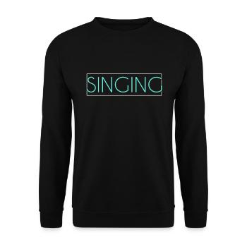 Singen Schriftzug - Unisex Pullover - Schwarz - Vorne - Alina (178cm) & Michal (187cm)