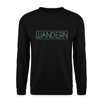 Wandern Schriftzug - Unisex Pullover - Schwarz - Vorne - Alina (178cm) & Michal (187cm)