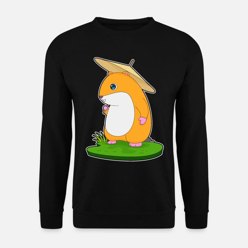 Hamster Regen Regenschirm - Unisex Pullover - Schwarz