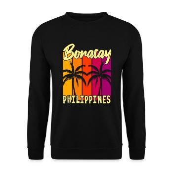 Coucher de soleil Boracay Philippines - Sweat-shirt Unisexe - noir - Devant - Alina (178cm) & Michal (187cm)