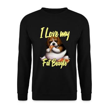 J’aime mon gros beagle - Sweat-shirt Unisexe - noir - Devant - Alina (178cm) & Michal (187cm)