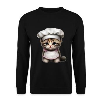 Chef Chat - Sweat-shirt Unisexe - noir - Devant - Alina (178cm) & Michal (187cm)